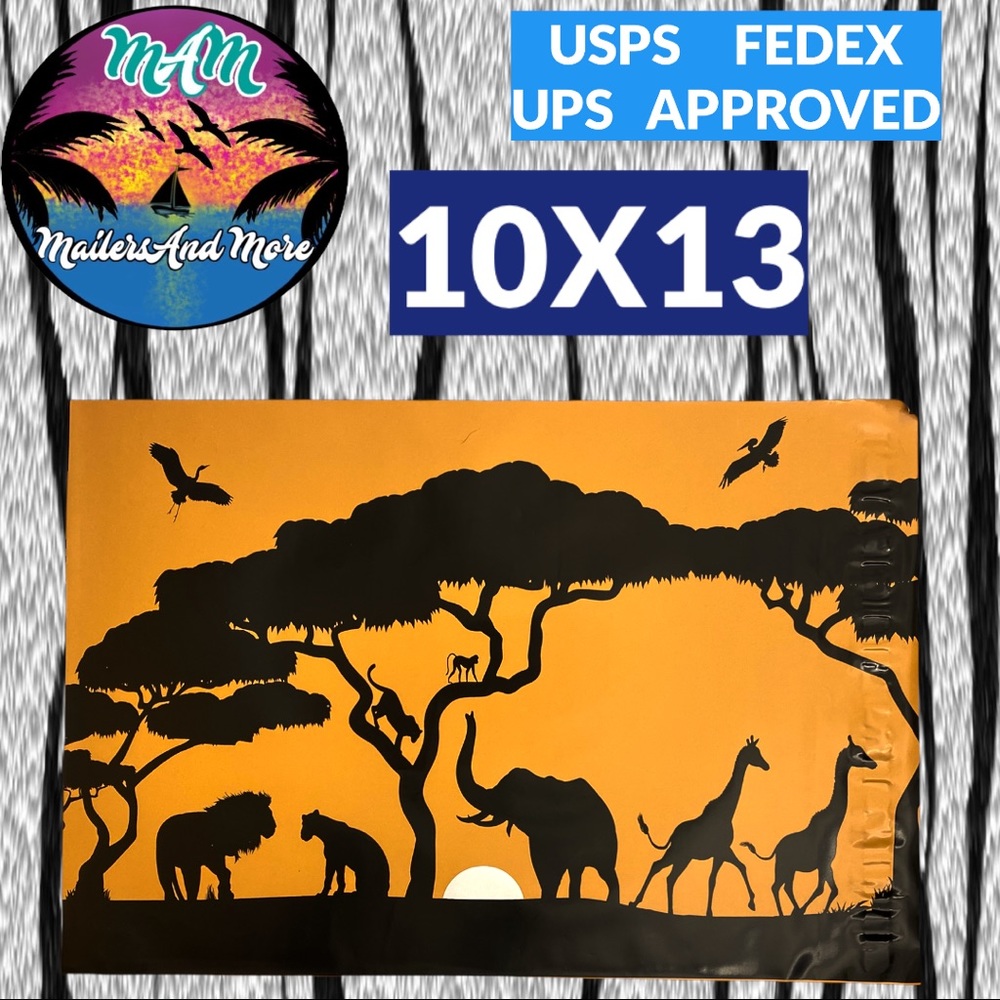 50 10X13 Poly Mailers Safari, Elephant, Giraffe  PRICE FIRM Fall - Picture 5 of 9